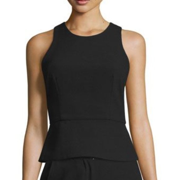 NICHOLAS Tops - NICHOLAS The Label Black Sleeveless Peplum top with Zipper Back